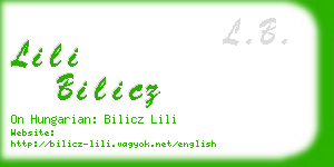 lili bilicz business card